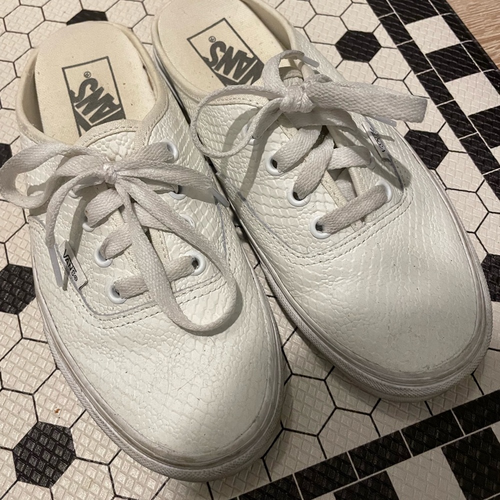 White Snakeskin Slip-on Vans